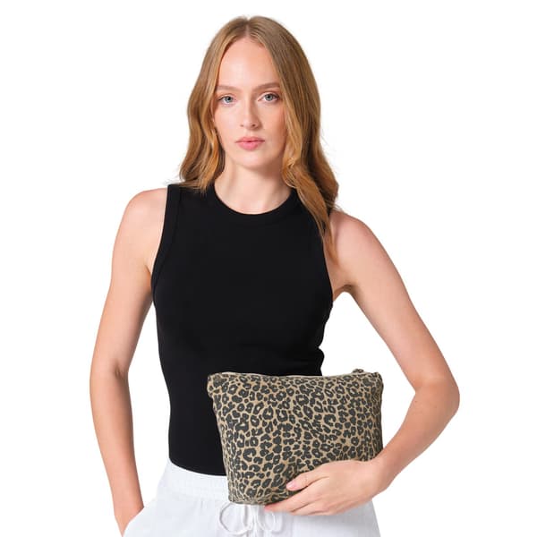 Westford Mill Leopard Print Canvas Accessory Bag