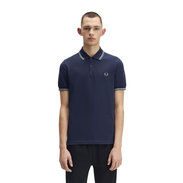 Fred Perry Pikétröja med dubbla ränder för män
