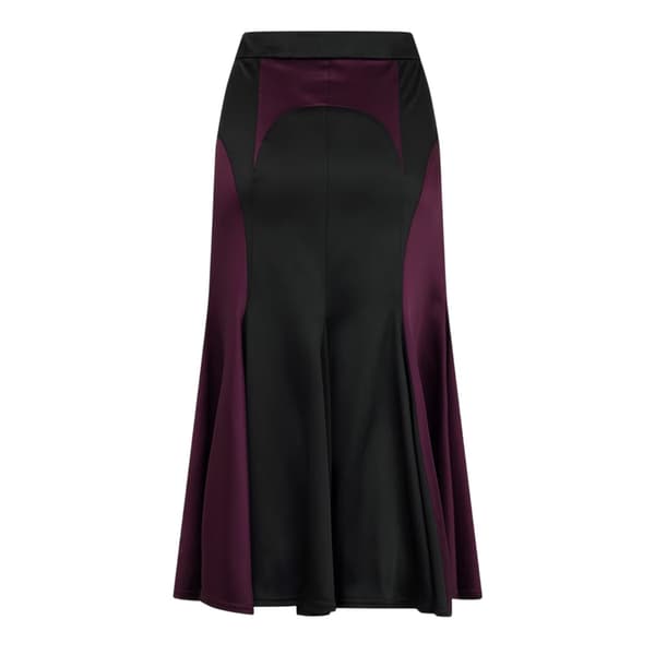 Off White Dam/Dam Tvåfärgad Satin Regular Midi Kjol