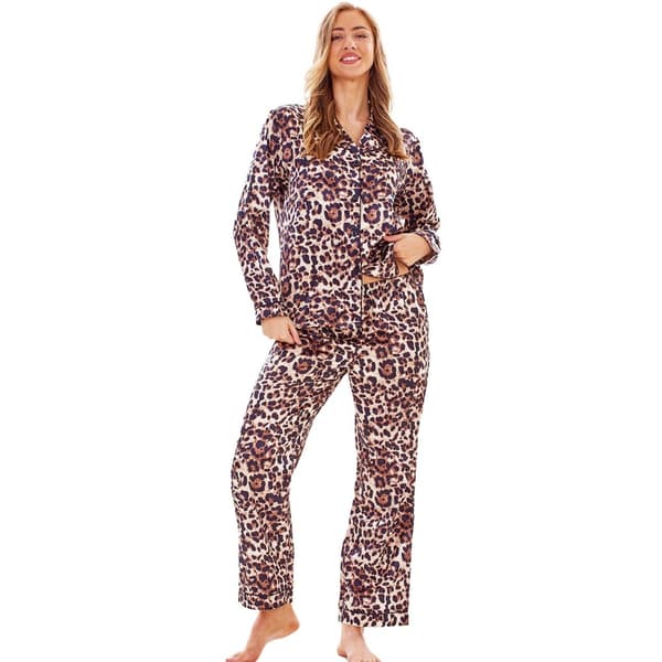 Keanu Pyjamas i satin med leopardmönster för damer
