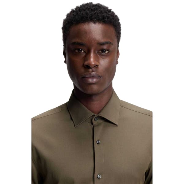 Hugo Boss Mens Solid Slim Long-Sleeved Shirt