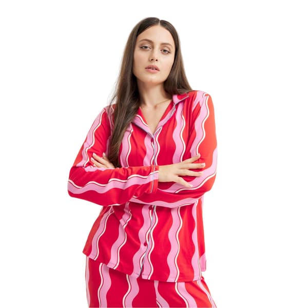 Urban Threads Dam/Kvinnor Squiggle Lång Pyjamas Set