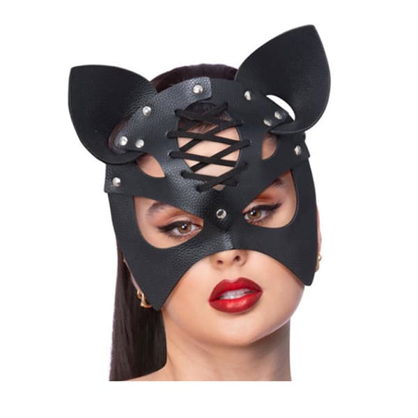 Fever Cat Leather-Look PU 1/2 Mask