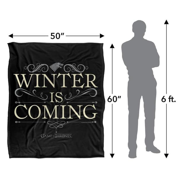Game of Thrones Winter Is Coming Silky Scroll Blanket