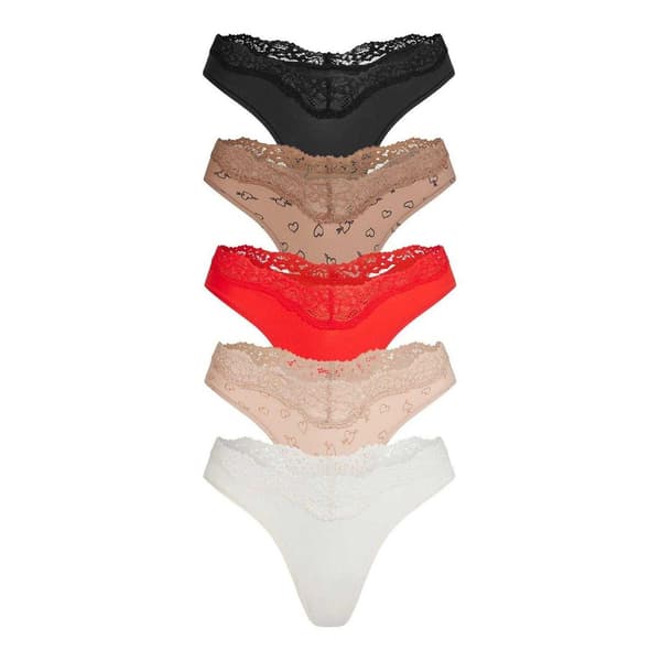 Skims Naisten Drip Lace Stringit (5 kpl pakkaus)