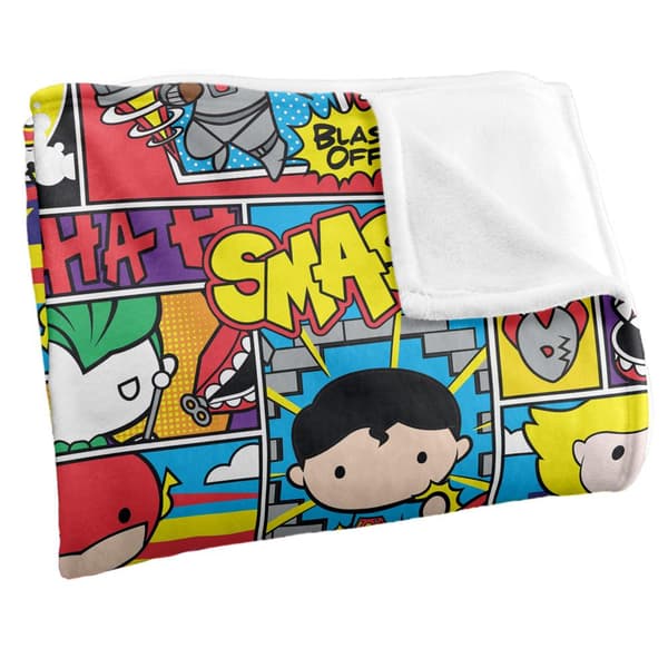 Justice League Chibi Comic Collage Blanket