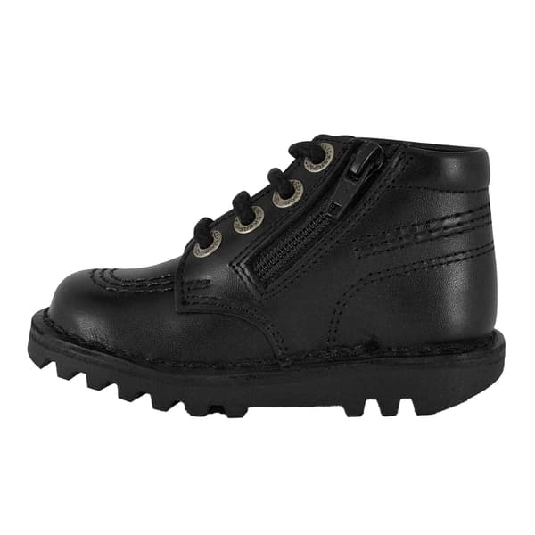 Kickers Baby Leather Side Zip Ankle Boots