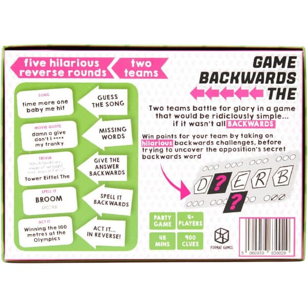 Format Games The Backwards Game Party Game