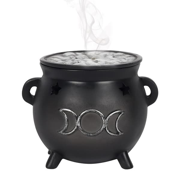 Something Different Triple Moon Cauldron Backflow Incense Burner