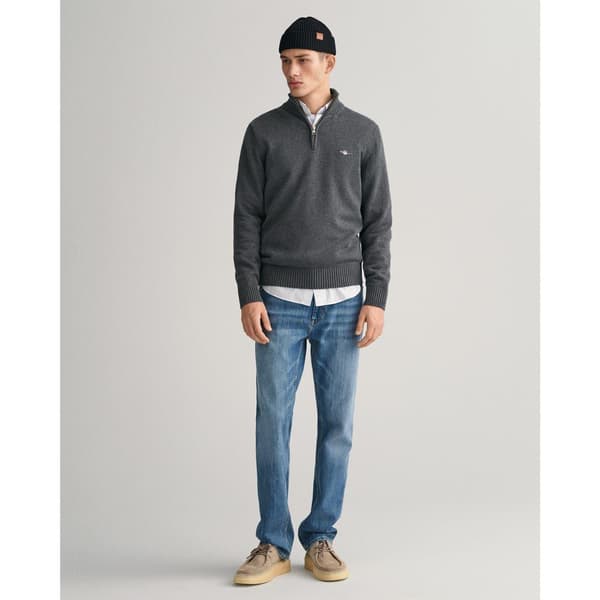 Gant Mens Micro Textured Half Zip Sweatshirt