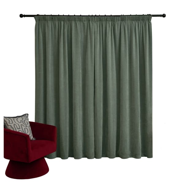Furn Chenille Lined Pencil Pleat Curtains
