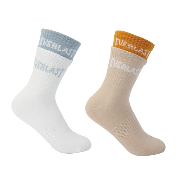 Everlast Barn/Kids Ribbade Crew Strumpor (2-pack)