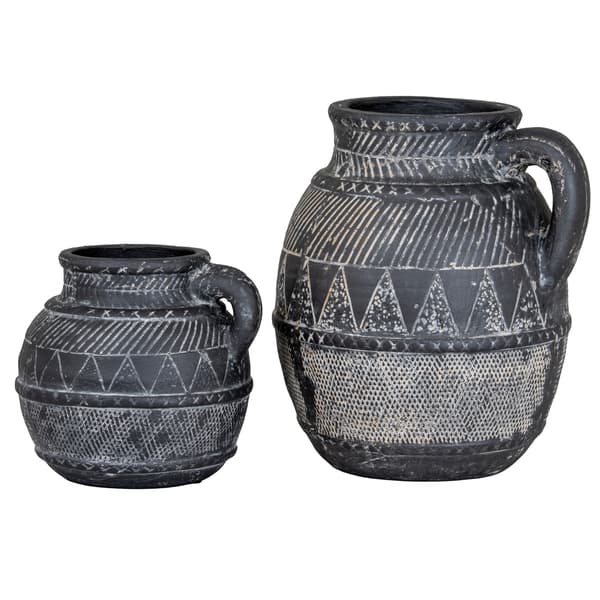 Hill Interiors Etched Collection Ceramic Tall Jug