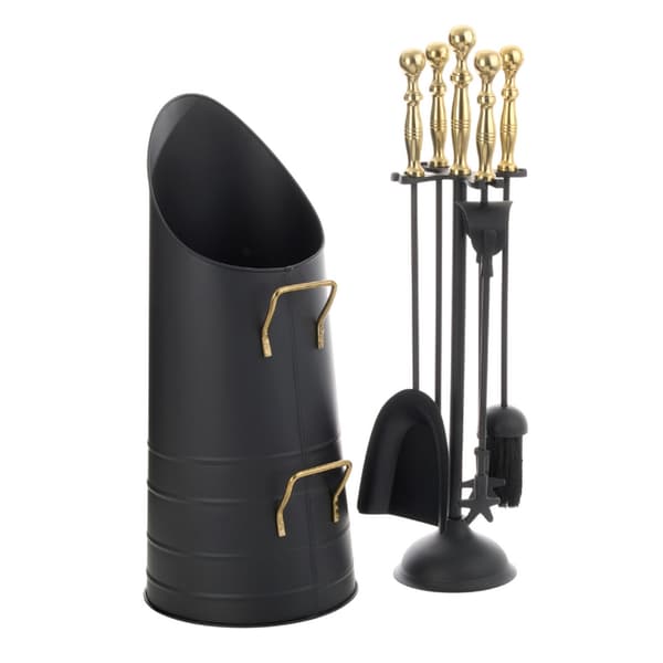 Leecroft Coal Hod Black/Brass Handle 22''