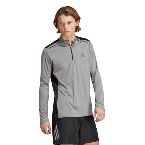 Adidas Herr Logo Quarter Zip Slim Långärmad Träningströja