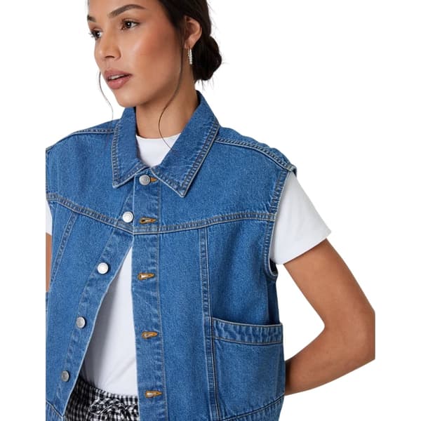Threadbare Dam/Kvinnor Lucky Ärmlös Jeansjacka