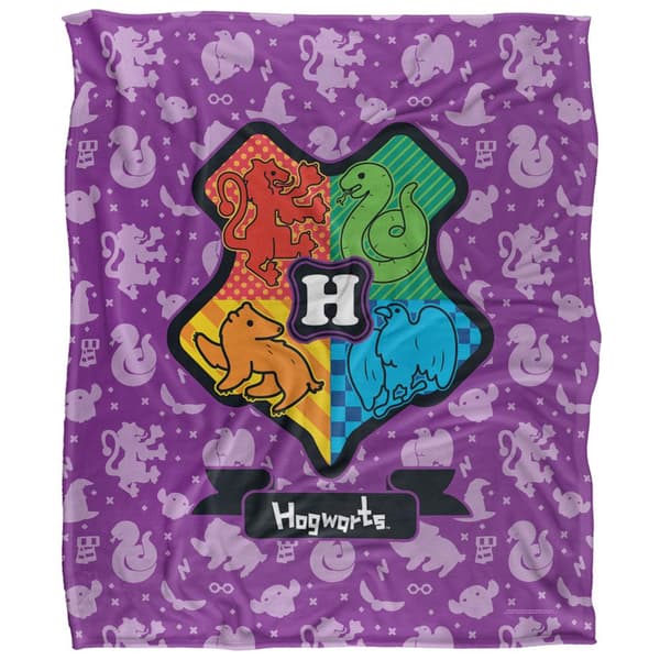 Harry Potter Chibi Hogwarts Crest Blanket