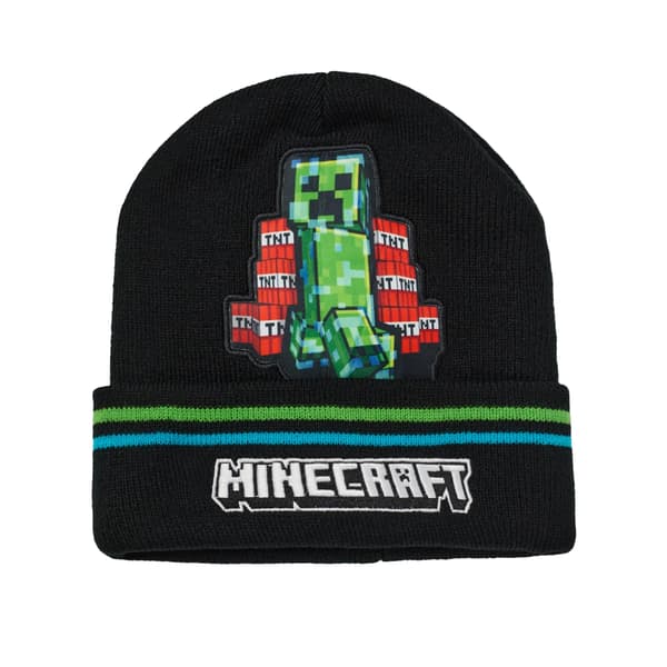 Minecraft Boys Creeper Beanie & Gloves Set
