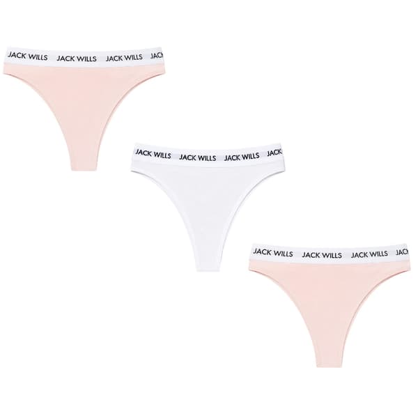 Jack Wills Naisten Deptford Logo Stringit (3 kpl pakkaus)