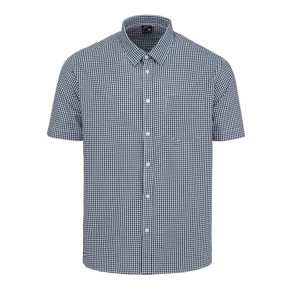 Fabric Mens Gingham Poplin Short-Sleeved Shirt