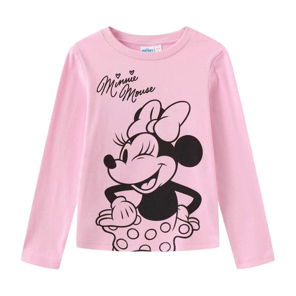 Disney Flickor Minnie Mouse Borstad Bomull Lång Pyjamas Set
