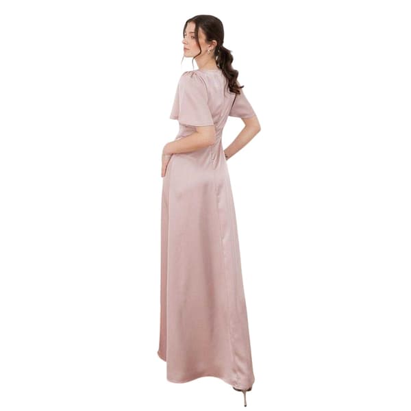 Maya Deluxe Dam Satin Ärmlös Brudtärne Maxiklänning