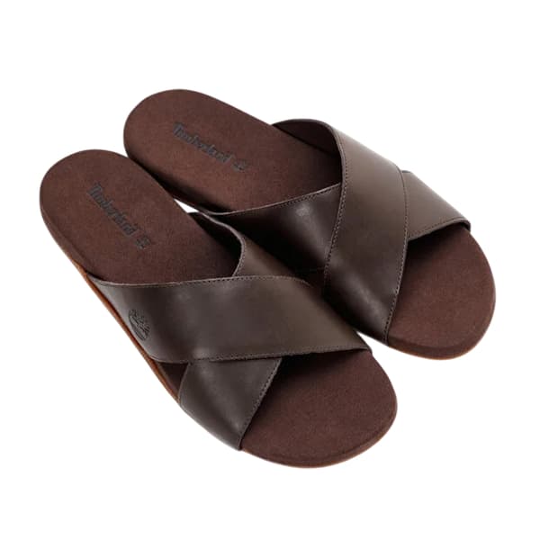 Timberland Herr Cross Strap Läder Flat Sliders
