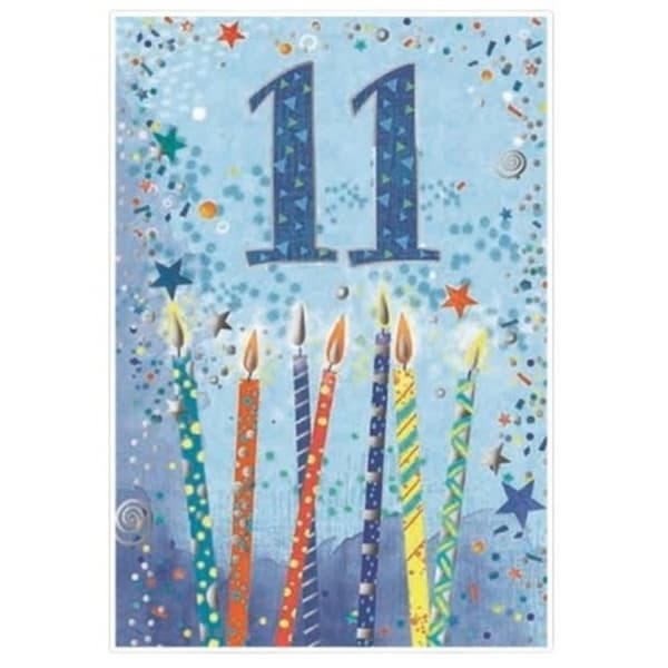 Simon Elvin Ljuskort 11-årsdag Grattiskort (6-pack)