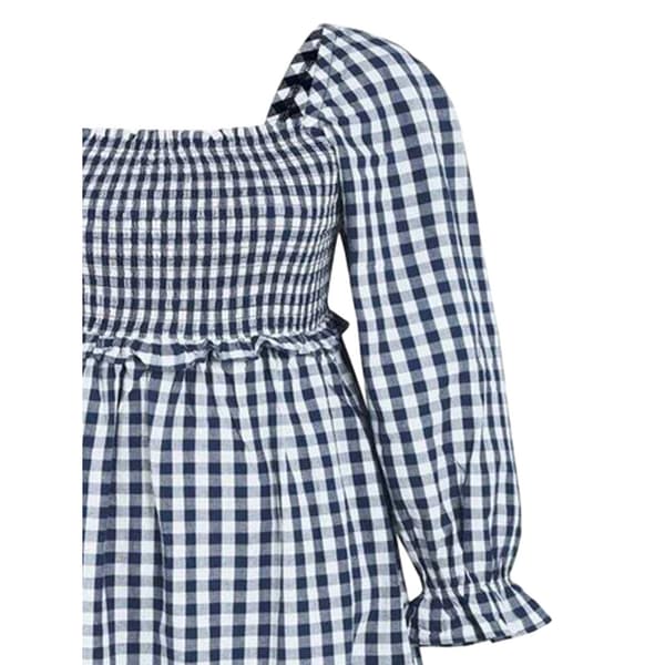 Miso Naisten Gingham Pitkähihainen Midimekko