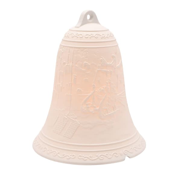 Vit porslinsjulklocklampa