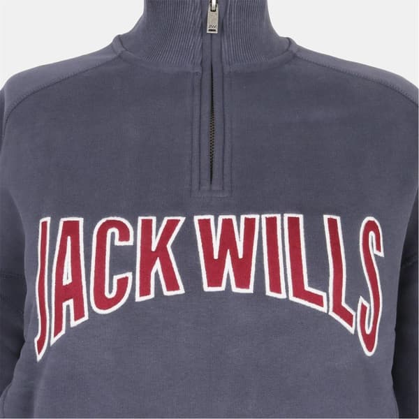 Jack Wills Dam Varsity Quarter Zip Sweatshirt