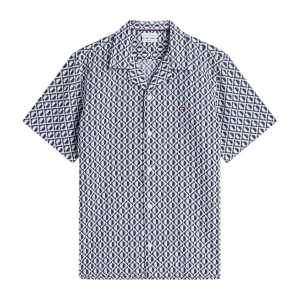 Tommy Hilfiger Herr Mönstrad Kortärmad Skjorta