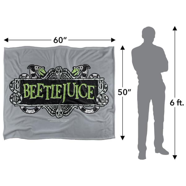 Beetlejuice Soft Touch Logo Blanket