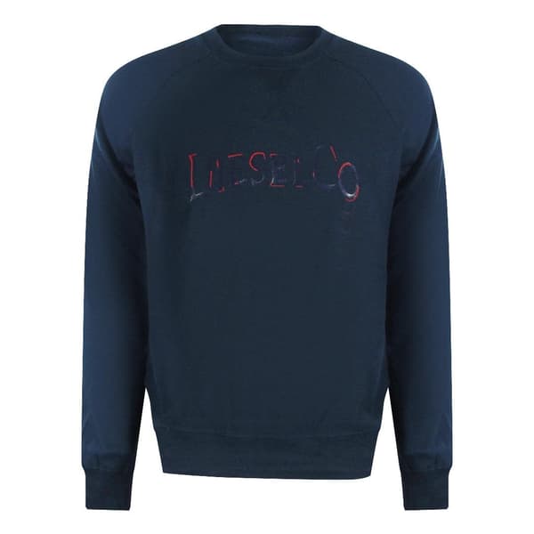 Diesel Mens Total Eclipse Distressed Logo Raglan Sweatshirt