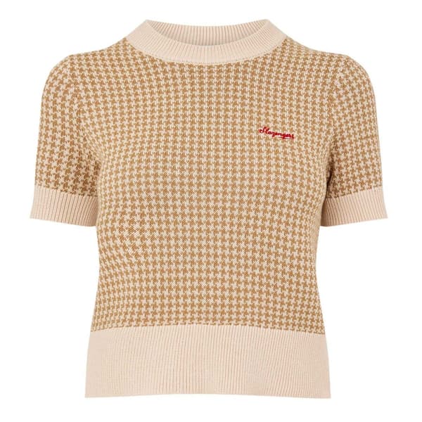 Slazenger Dam Houndstooth Stickad Topp