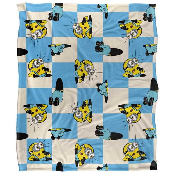 Minions Checkered Blanket