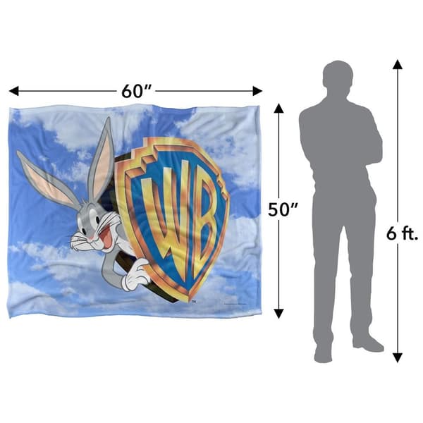 Warner Bros Vault Silky Logo Bugs Bunny Supersoft Blanket