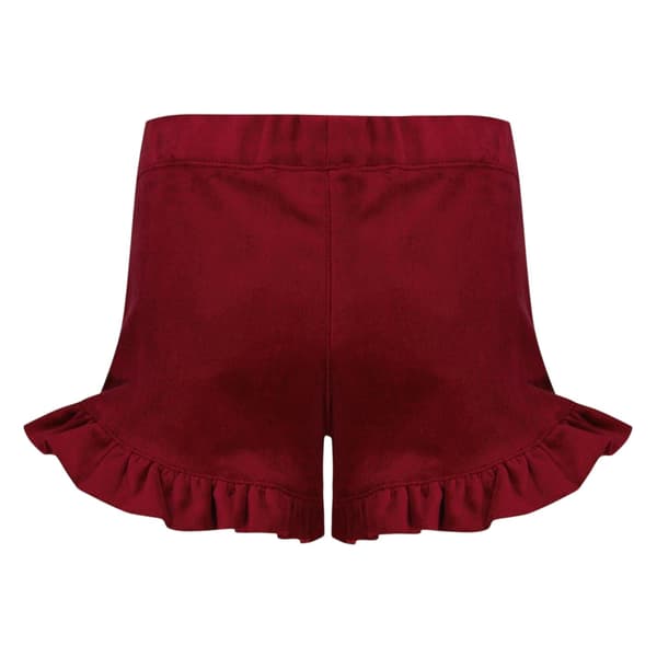 Elevate Flickiga Shorts i Sammet med Volanger