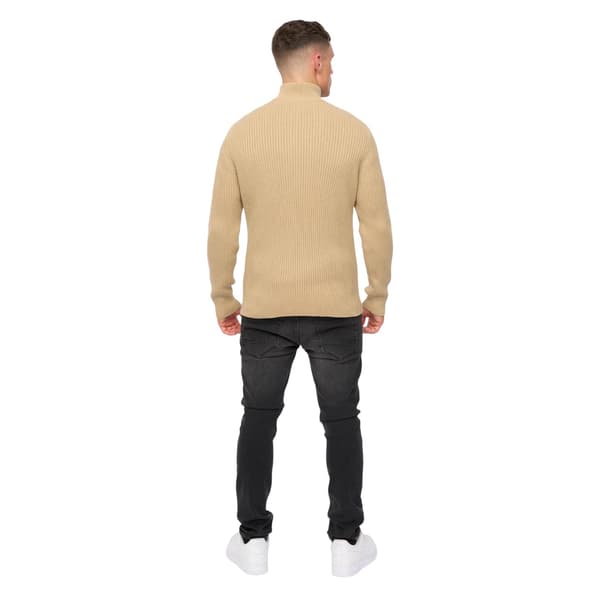 Crosshatch Mens Havaline Knitted Quarter Zip Pullover