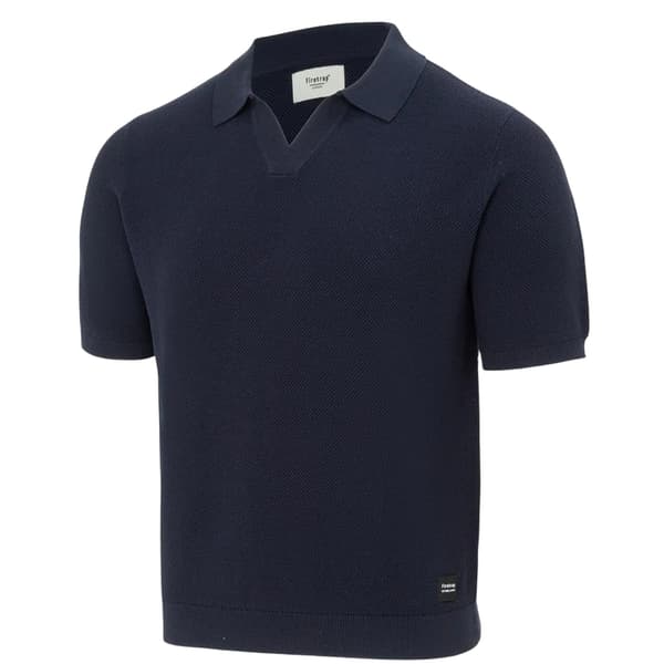 Firetrap Herr Texturerad Pikétröja med Krage