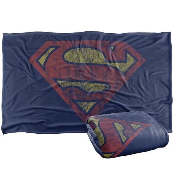 Superman Distressed Logo Blanket
