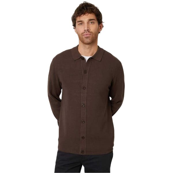 Threadbare Herr Stickad Regular Skjorta med Knappar