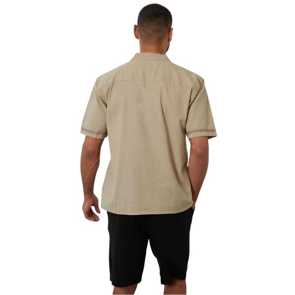 Threadbare Mens Embroidered Collared Short-Sleeved Bowling Shirt