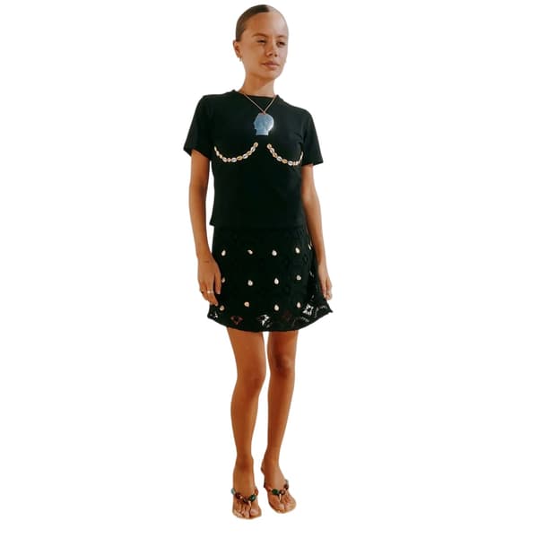 Never Fully Dressed Dam/Dam Embellished Virkad Minikjol
