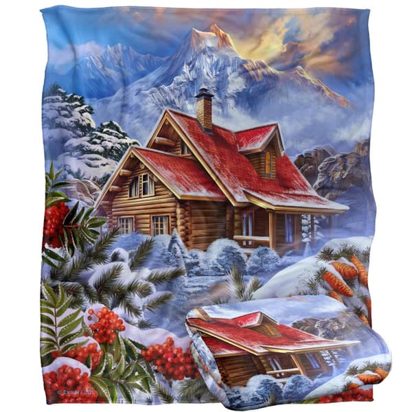 JQ Licensing Silky Log Cabin Winter Supersoft -peitto