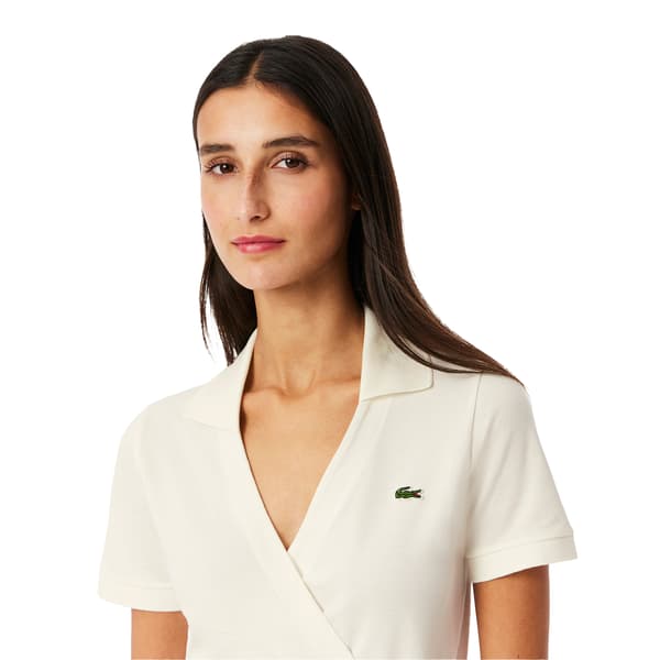 Lacoste Dam V-ringad kortärmad omlottklänning
