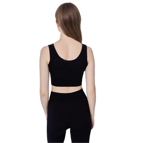 Miso Dam Ribbad Premium Bomull Slim Croppad Topp