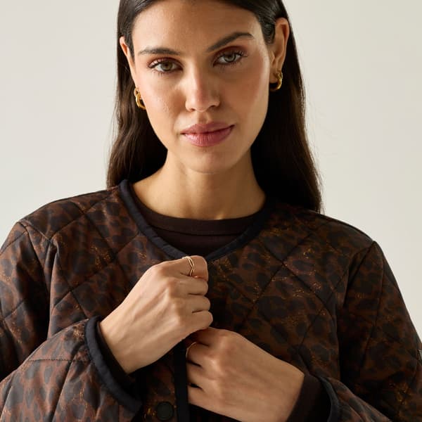 Regatta Dam/Dam Maia Leopardmönstrad Quiltad Jacka