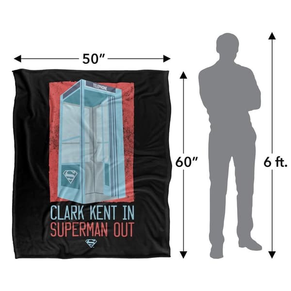 Superman Clark Kent Telephone Booth Soft Touch Blanket