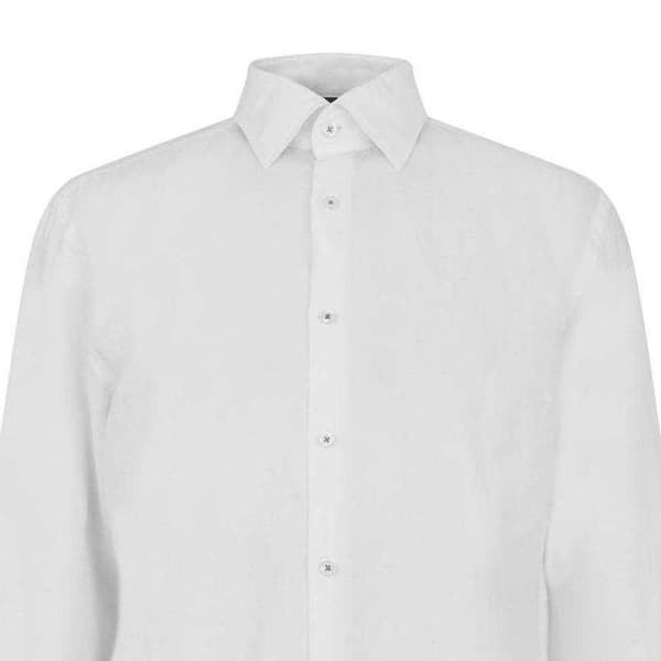 Boss Mens Plain Collared Long-Sleeved Shirt